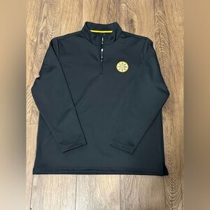 NHL BOSTON BRUINS Men’s Society of Threads BONDED FLEECE QUARTER ZIP Sz L NEW